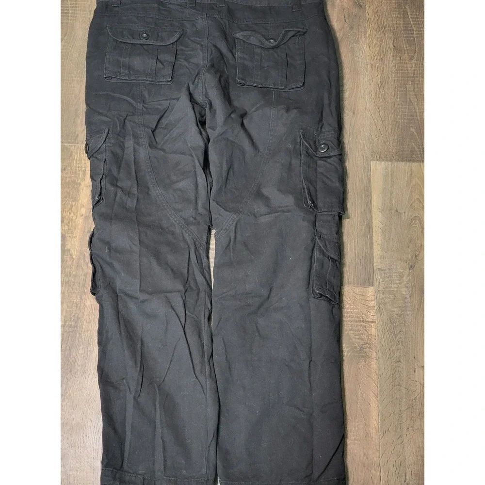 MOSTWAY Black Mens Cargo Pants Size 38‎ Relaxed Fit Casual Utility